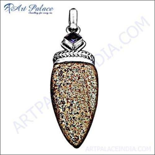 Handmade Amethyst Jasper Silver Pendant featuring unique purple patterns set in a stylish silver frame, perfect for elegant accessorizing.