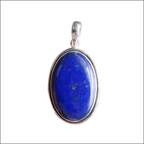 Handmade Lapis Lazuli Gemstone Pendant set in 925 sterling silver, showcasing deep blue hues and intricate craftsmanship.