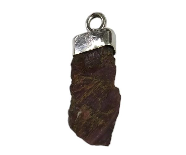 Handmade red jasper gemstone pendant set in 925 silver, showcasing unique patterns and vibrant color.