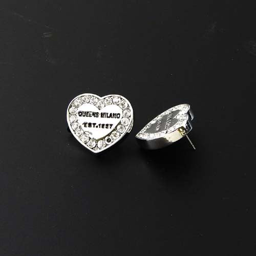 Elegant heart-shaped post earrings surrounded by sparkling crystals, showcasing a beautiful design perfect for any occasion.