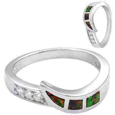 High-Quality Adjustable Cubic Zirconia Gemstone Ring featuring colorful stones and elegant design, perfect for any occasion.
