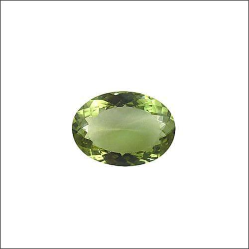 High-quality natural green amethyst stones, showcasing unique pastel to deep green hues with a faceted cut for enhanced brilliance.