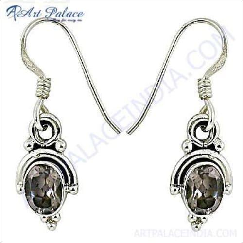 Elegant Indian Designer Amethyst Gemstone Silver Earrings showcasing intricate craftsmanship and vibrant purple stones.