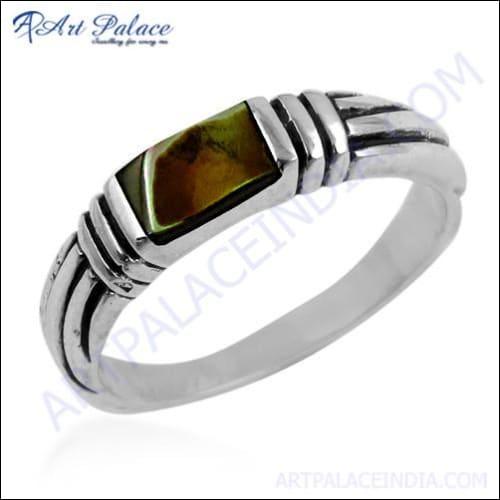 A beautifully crafted Indian Touch Inlay Gemstone Silver Ring featuring intricate inlay work and vibrant gemstones.