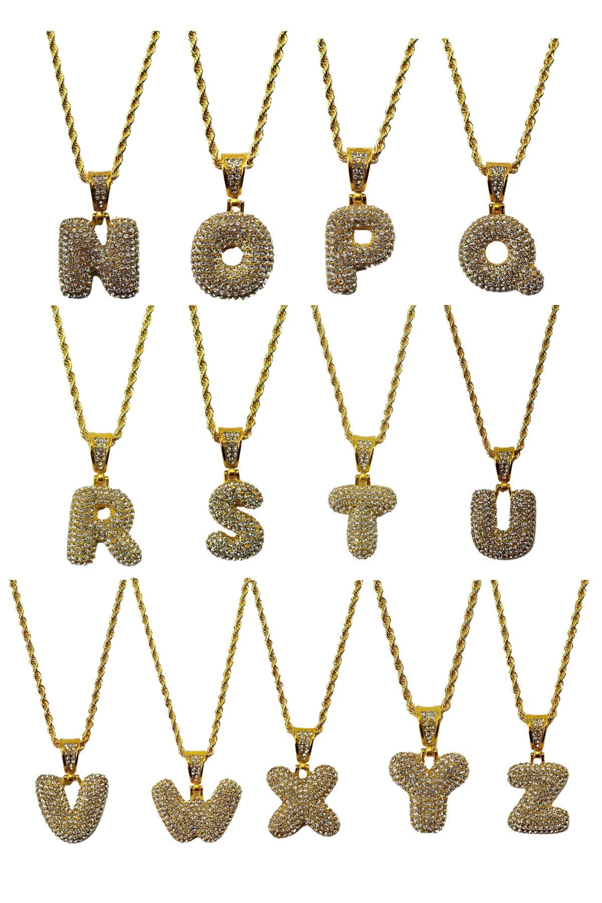 A beautiful Initial Pendant Necklace featuring a bubble crystal design, adjustable length, and a personalized charm.