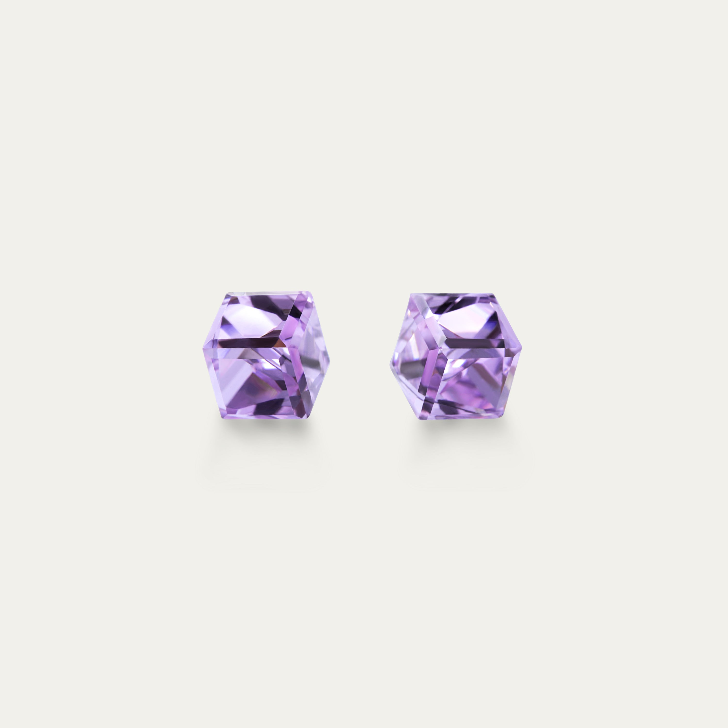 Irene - Violet 4mm Purple Color Cubic Crystal hypoallergenic stainless steel stud earrings, showcasing modern elegance and vibrant color.