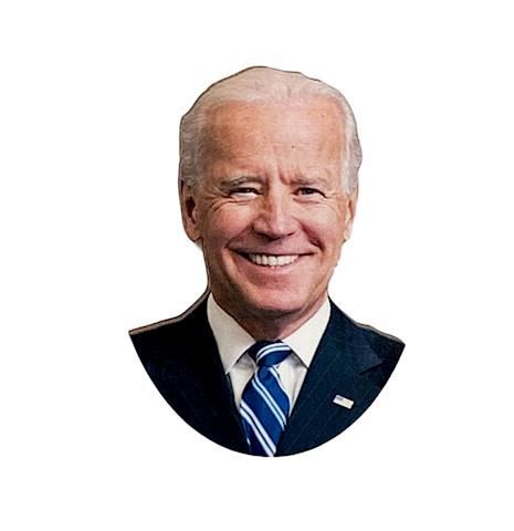 Joe Biden Magnet #M014 featuring neodymium magnets, available in eco-friendly birch wood or recycled paper.