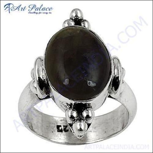 A beautifully crafted Labradorite gemstone silver ring showcasing its unique color play and ethnic design.