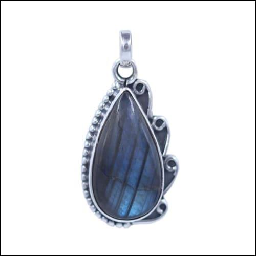 A beautiful Labradorite Stone 925 Silver Pendant showcasing vibrant colors and intricate silver detailing, perfect for elegant jewelry lovers.