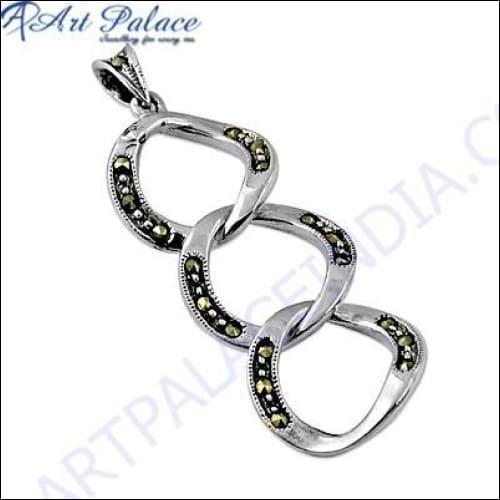 Latest Gemstone Silver Pendant in Gun Metal featuring vibrant gemstones and a sleek design.