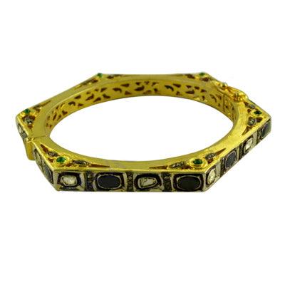 Gold Plated Victorian Bangle showcasing intricate patterns and elegant design, perfect for modern fashion.