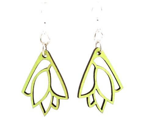 Leaf Bouquet Blossoms #116 earrings in vibrant lime green, made from sustainably sourced wood with silver-finished hypoallergenic ear wires.