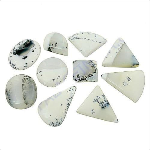 Handmade Dendrolite Opal Loose Gemstone with vibrant colors and fancy cabochon cut, radiating positive energy.