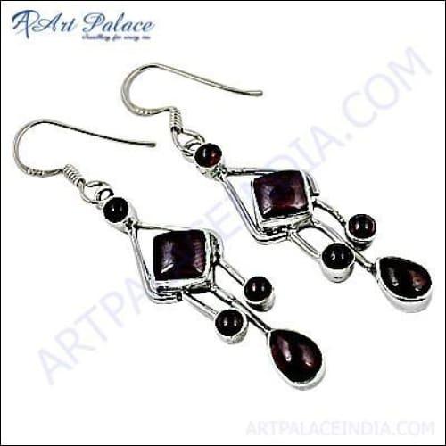 Natural Garnet 925 Silver Earrings featuring hand-finished craftsmanship and elegant design.