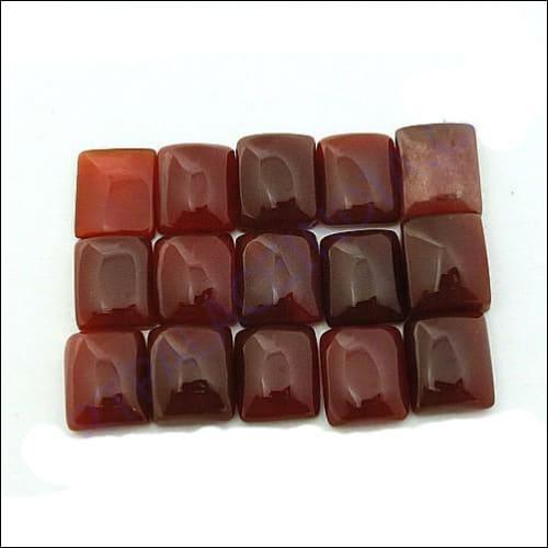 Natural High-Quality Red Onyx Loose Gemstone in square shape, showcasing its vibrant red color and artisan craftsmanship.