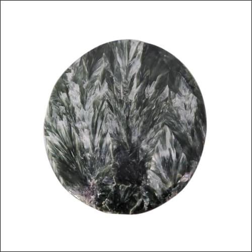 Natural Seraphinite Stone showcasing unique green hues and intricate patterns, perfect for jewelry making.