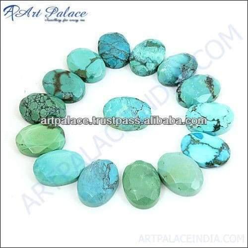 Natural Turquoise Loose Gemstone in oval shape, showcasing vibrant blue color, perfect for jewelry making.