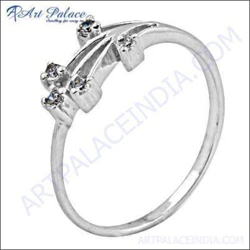 Stylish Simple Silver CZ Rings featuring sparkling cubic zirconia stones set in a sleek silver band, perfect for any occasion.