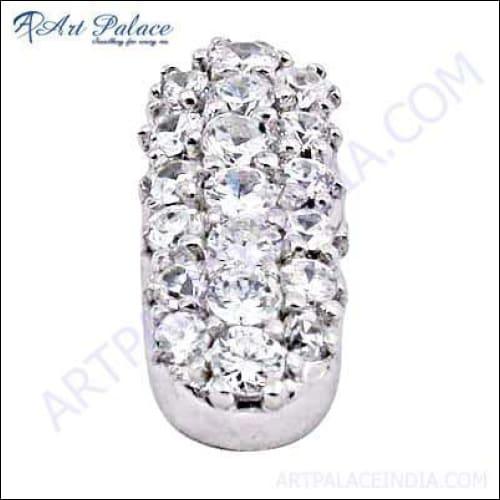 New Extra Shine Cubic Zirconia Silver Pendant featuring a sparkling cubic zirconia stone set in high-quality silver, showcasing elegant design.