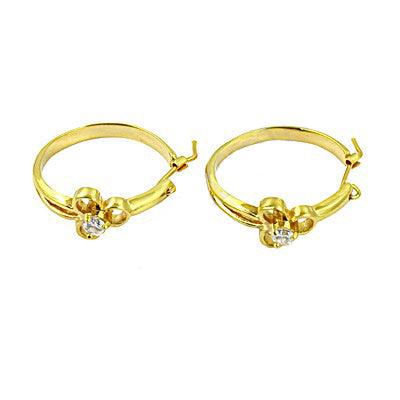 Elegant gold plated earrings featuring sparkling cubic zirconia gemstones, perfect for any occasion.