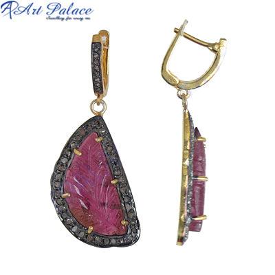 Elegant Victorian Diamond Earrings with intricate design and sparkling diamonds, perfect for special occasions.