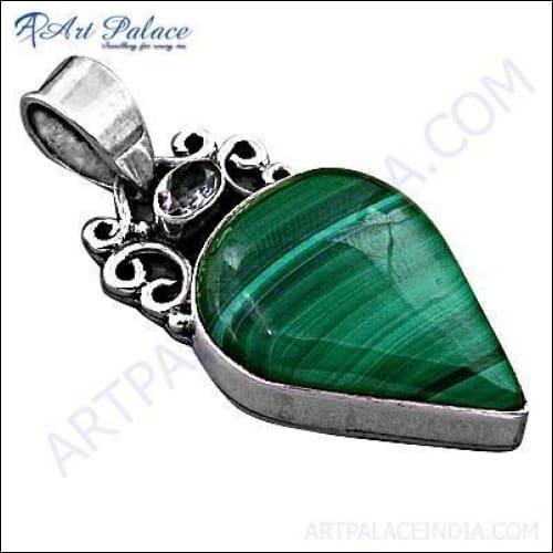 New Pear Shape Simple Silver Gemstone Pendant made of 925 sterling silver, featuring a pear-shaped gemstone, elegantly designed for versatile wear.