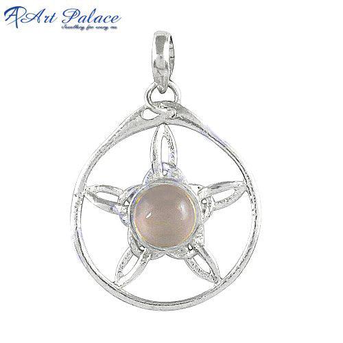 Handmade rose quartz gemstone jewelry set in 925 silver, showcasing unique design and craftsmanship.