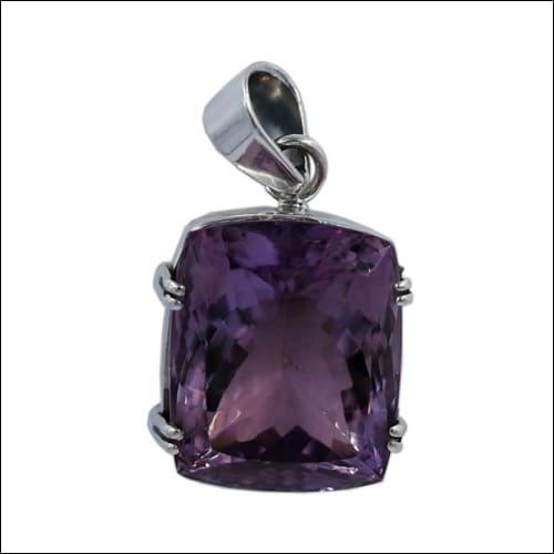 Newly Ametrine 925 Silver Gemstone Pendant featuring a square amethyst, showcasing intricate craftsmanship and elegant design.