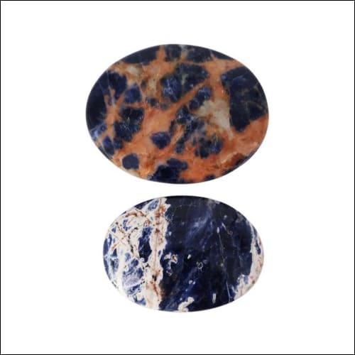 Ornamental Healing Sodalite Stone in oval shape, showcasing vibrant blue hues and elegant design, perfect for jewelry collection.