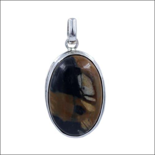 A beautiful Picasso Jasper pendant set in 925 sterling silver, showcasing unique patterns and colors.
