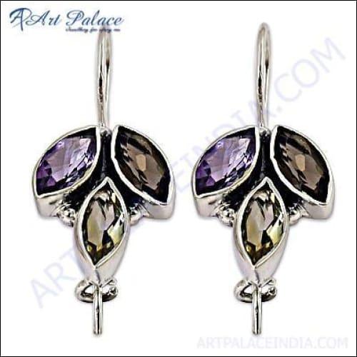 Pure Style Amethyst, Citrine, and Smokey Quartz Gemstone Silver jewelry showcasing vibrant gemstones set in elegant silver.