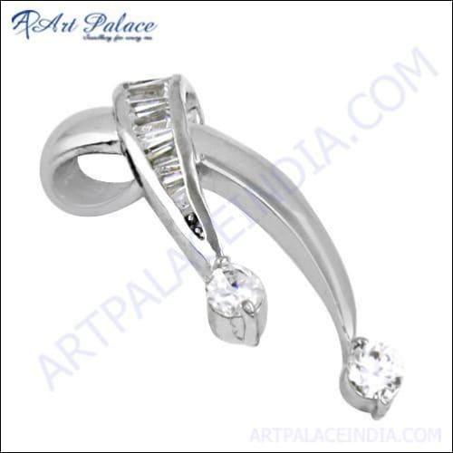 Rady Wear Cubic Zirconia Gemstone Silver Pendant showcasing its elegant design and sparkling gemstone.