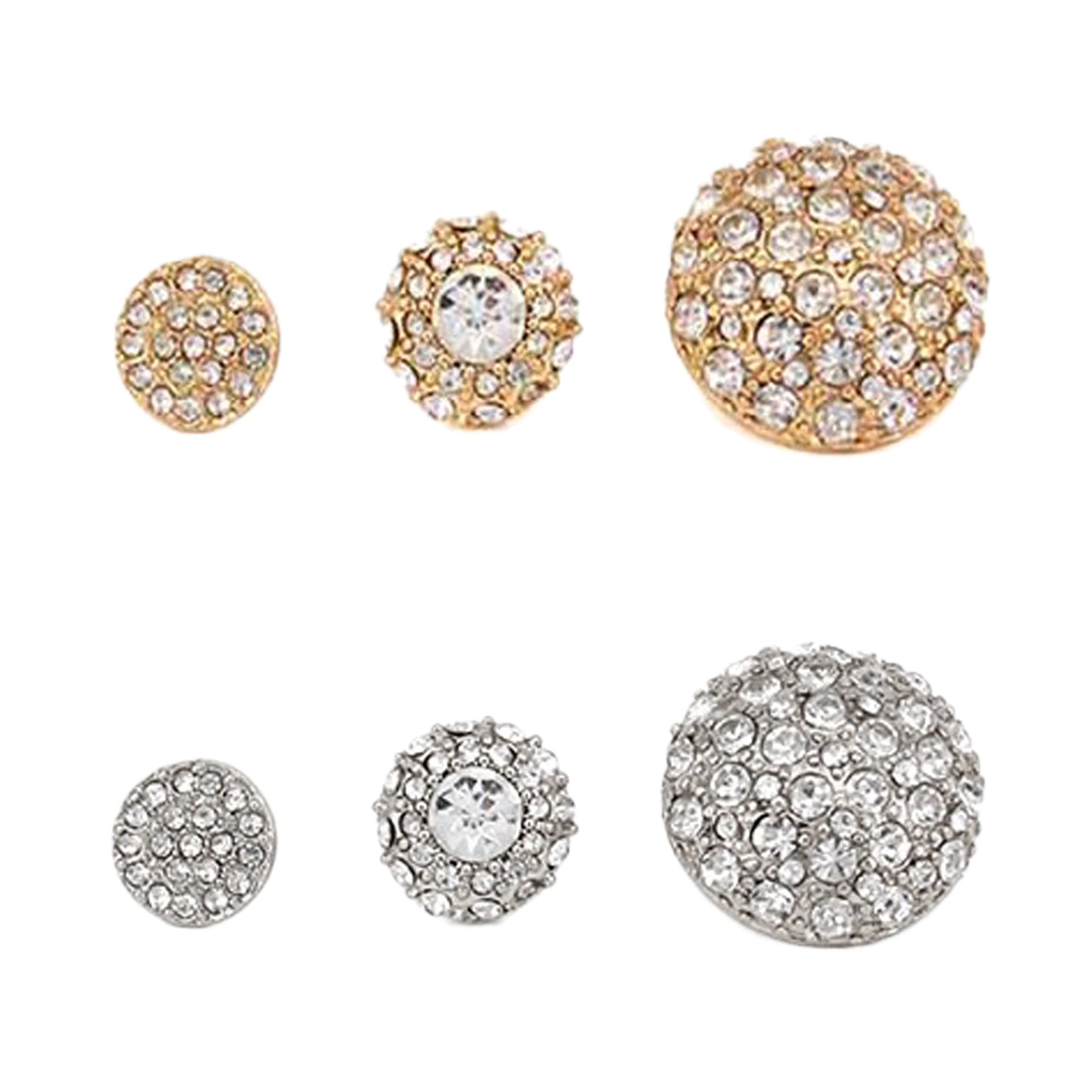Rhinestone Multi Stud Earring Set featuring sparkling rhinestones and secure post back closure, perfect for any occasion.