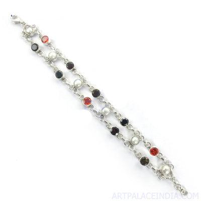 Rocking Style Gemstone Bracelet featuring a stunning array of precious gemstones set in a durable frame, showcasing elegance and craftsmanship.