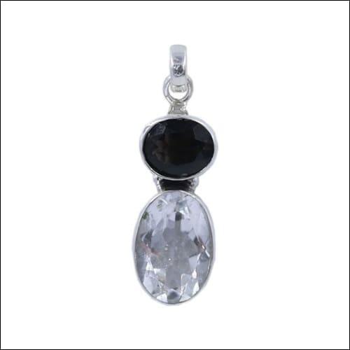 Royal Chintamani Satyaloka Quartz pendant in 925 silver, showcasing its elegant design and sparkling gemstone.