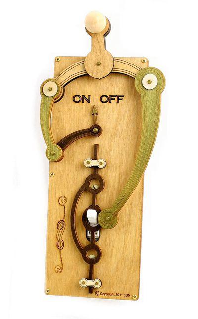 Tan Single Toggle Switch Plate 8001B with gear handle, designed for standard light switches, showcasing its stylish finish and functional design.