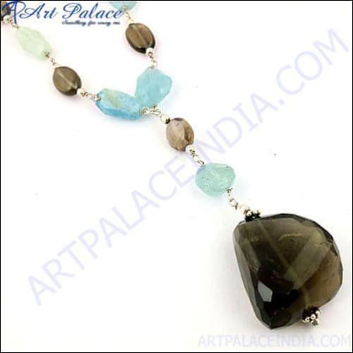 Elegant Smokey Quartz Gemstone 925 Silver Necklace showcasing a hand-cut gemstone set in high-quality silver.