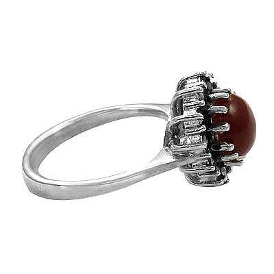 Elegant Special Marcasite & Red Onyx Gemstone 925 Silver Ring showcasing intricate details and vibrant colors.