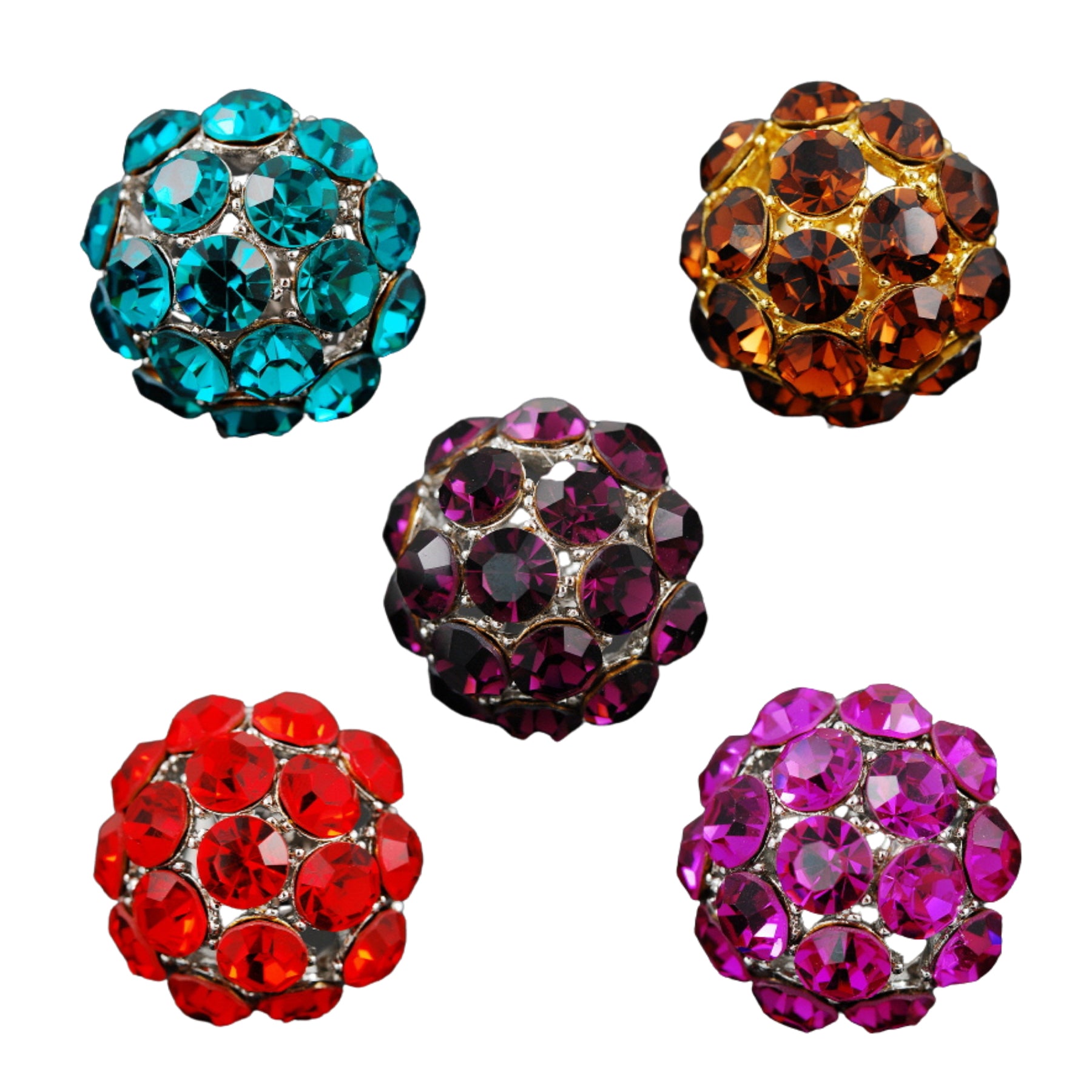 A stylish double plated studded dome ring with a diameter of 1 1/4 inches, showcasing its elegant design.