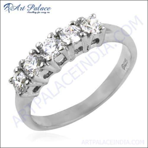 A stunning 925 sterling silver ring featuring brilliant cubic zirconia, showcasing its elegant design and craftsmanship.