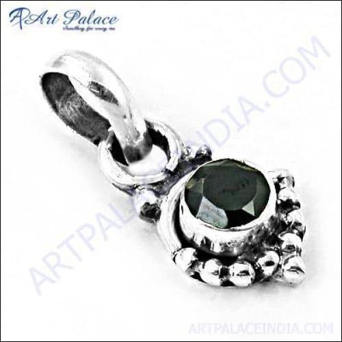 Stunning Black Onyx Gemstone Silver Designer Pendant showcasing a deep black onyx stone set in elegant silver design.
