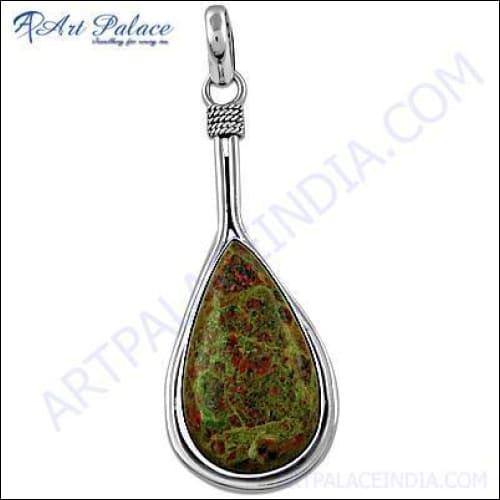 Stunning Clear Jasper Gemstone Silver Pendant showcasing its elegant design and craftsmanship.