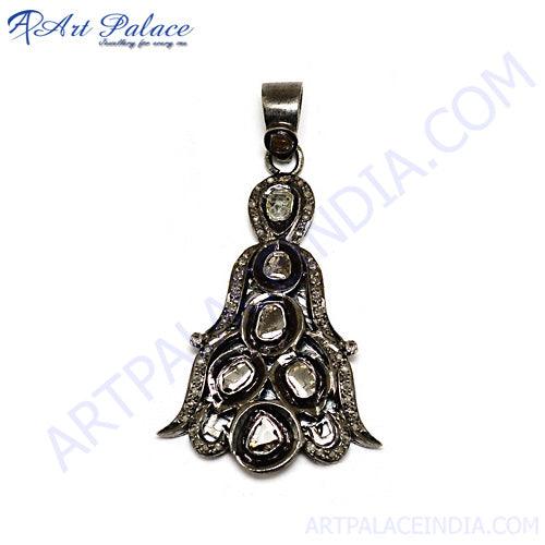 A stunning gold-plated Victorian bridal pendant featuring intricate designs and elegant craftsmanship, perfect for brides.