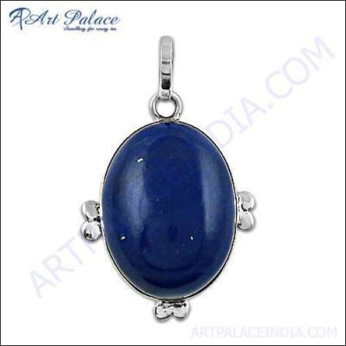 Stunning Lapis Gemstone Silver Pendant showcasing a deep blue lapis lazuli stone set in elegant silver, perfect for any occasion.