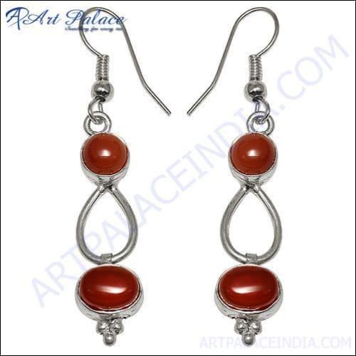 A pair of stunning red onyx earrings showcasing intricate design and vibrant color, perfect for modern fashion trends.
