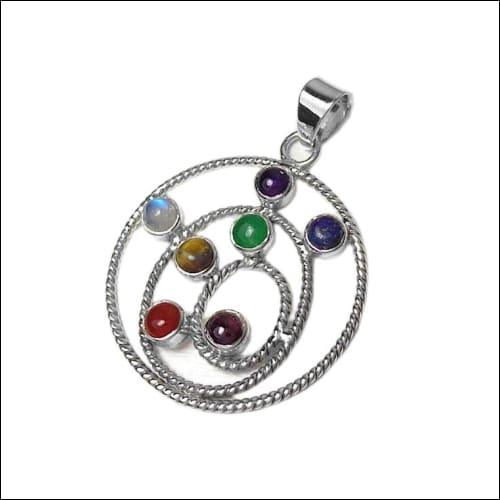 Stunning Multi-Gemstone 925 Silver Pendant showcasing vibrant natural gemstones set in elegant sterling silver.
