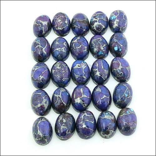 A stunning purple copper turquoise loose gemstone showcasing deep purple hues and unique copper veins, perfect for jewelry making.