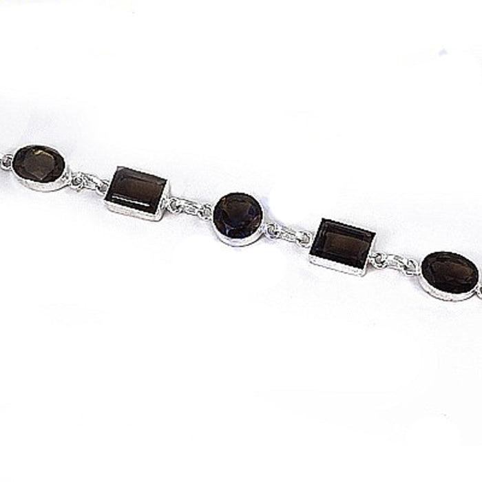 A stunning Quartz Gemstone Bracelet made of German 925 Silver, showcasing clear quartz stones and elegant craftsmanship.
