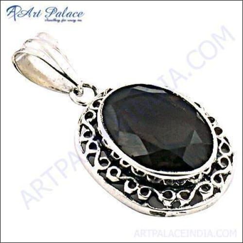 Stunning smokey quartz fretwork silver pendant showcasing intricate design and elegant craftsmanship.