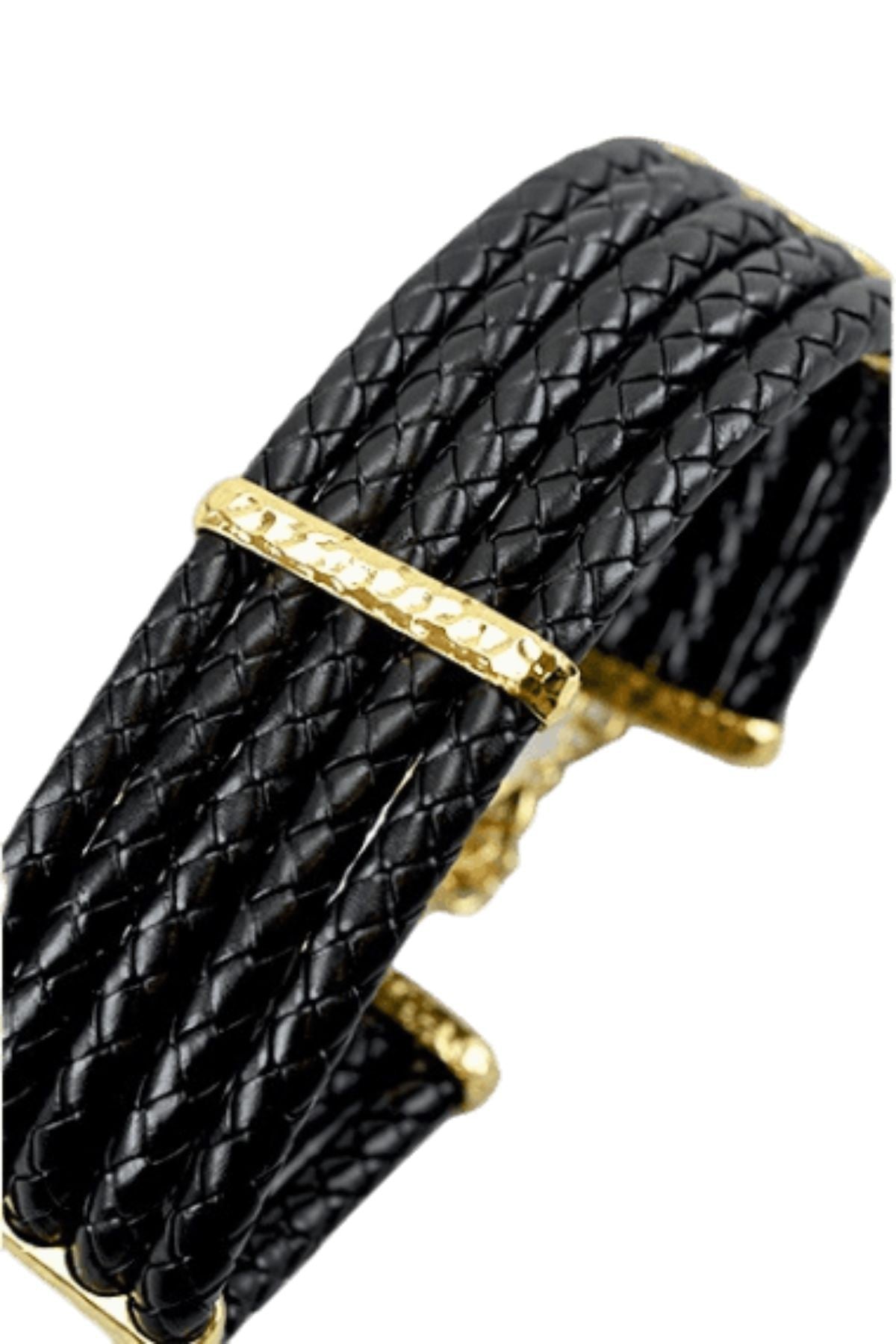 Stylish 5 Layer Weave Choker Necklace Set with hammered metal bar accent, showcasing its elegant design and layered texture.